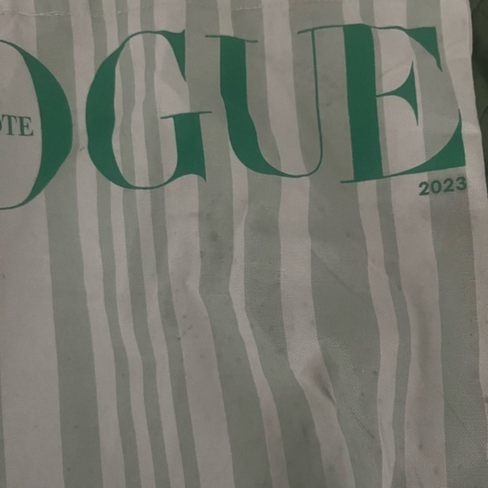 Vogue Green and White Tote Bag #Y2kstyle